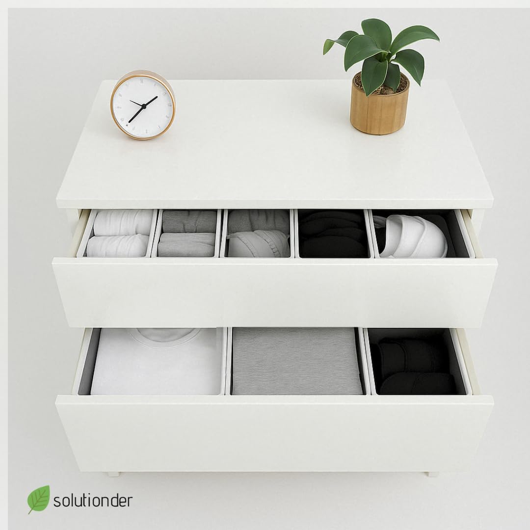 12 pcs Drawer Organisers Divider UK Large Drawer Dividers Clothes Drawer Organisers Wardrobe Storage Organiser Underwear Draw Organizer Clothes Draw