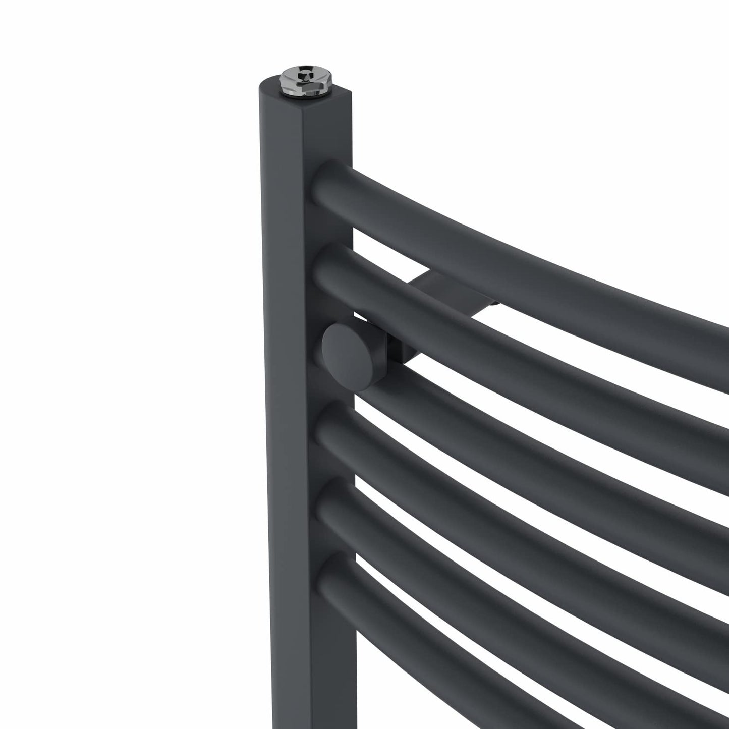 Warmehaus Curved Heated Towel Rail Anthracite Radiator 1800x400mm
