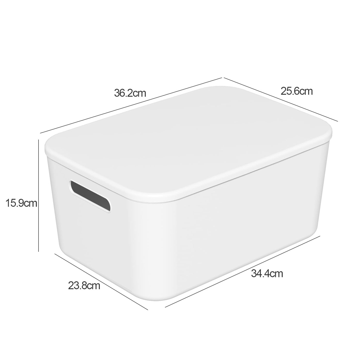 Ionoloy Kitchen Cupboard Organiser Boxes with Lids, 6 Pack Grey Plastic Storage Baskets