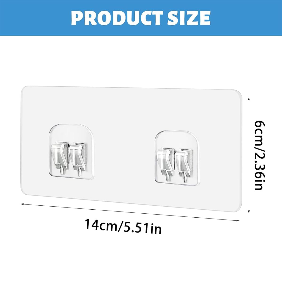 Shower Caddy Adhesive Hooks Replacement - 6 pack Double Claw Wall Hooks - Corner Shower Caddy Adhesive Sticker Hooks,Strong Adhesive Hooks