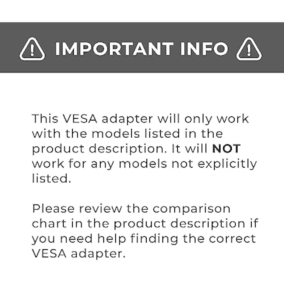 HumanCentric VESA Mount Adapter Compatible with MSI Optix MAG341CQ, AG32C, AG32CQ, G24C, G27C, G27C2 Monitors, Does Not Fit MAG24C, For 75x755 and 100x100mm Patterns