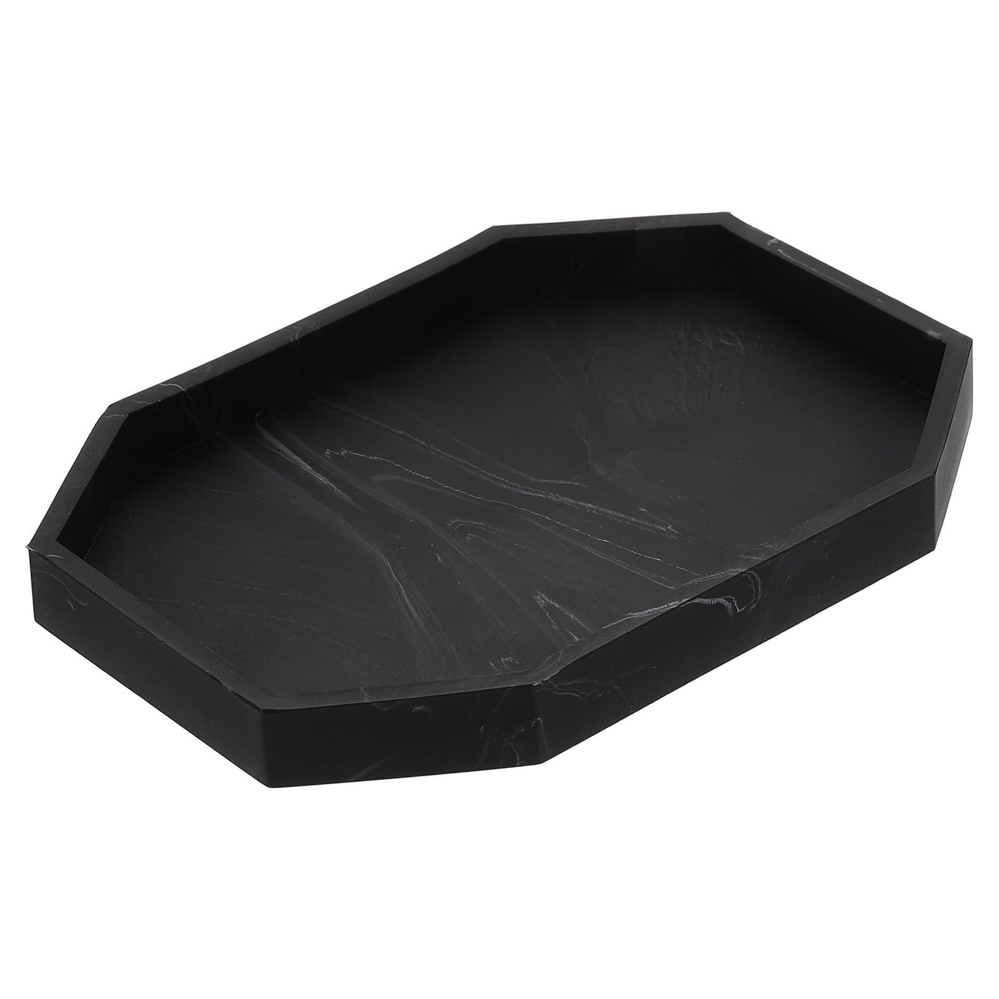 sourcing map Bathroom Vanity Tray, 7.9" x 6" Octagon Silicone Soap Dispenser Trays, Shatterproof Kitchen Sink Organizer for Soaps Keys Candle Trinket