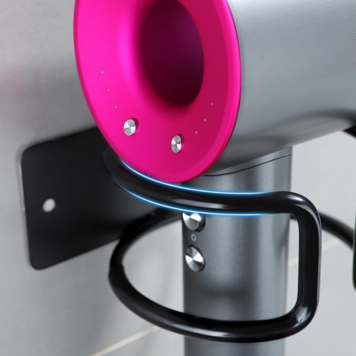 Kegii Hairdryer Holder Wall Mounted, Adhesive&Drilling Hair Dryer Holders for Dressing Table, Hairdryer Stand Storage for Bathroom, Bedroom