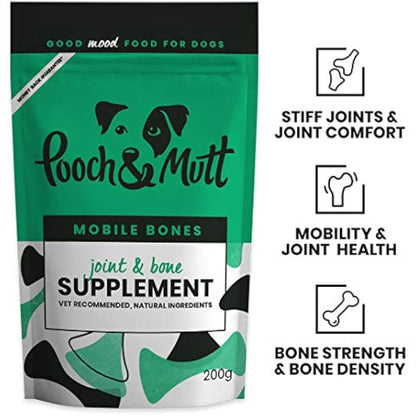 Pooch & Mutt - Mobile Bones, Supplement for Dog Joints (Comfort, Mobility and Strength), 200g