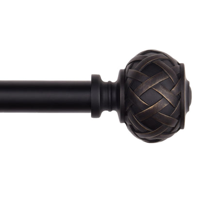 SZXIMU Curtain Pole for Windows 182-365 cm (72 to 144 Inches), Extendable Curtain Rod for Eyelet Curtains Drapery Rod with Netted Texture