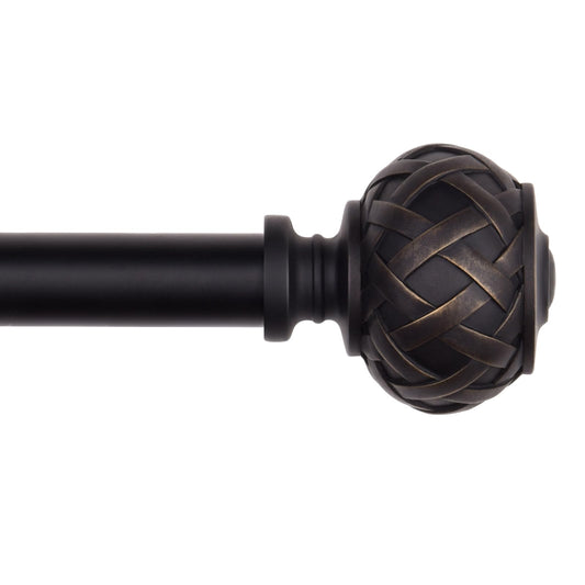 SZXIMU Curtain Pole for Windows 182-365 cm (72 to 144 Inches), Extendable Curtain Rod for Eyelet Curtains Drapery Rod with Netted Texture