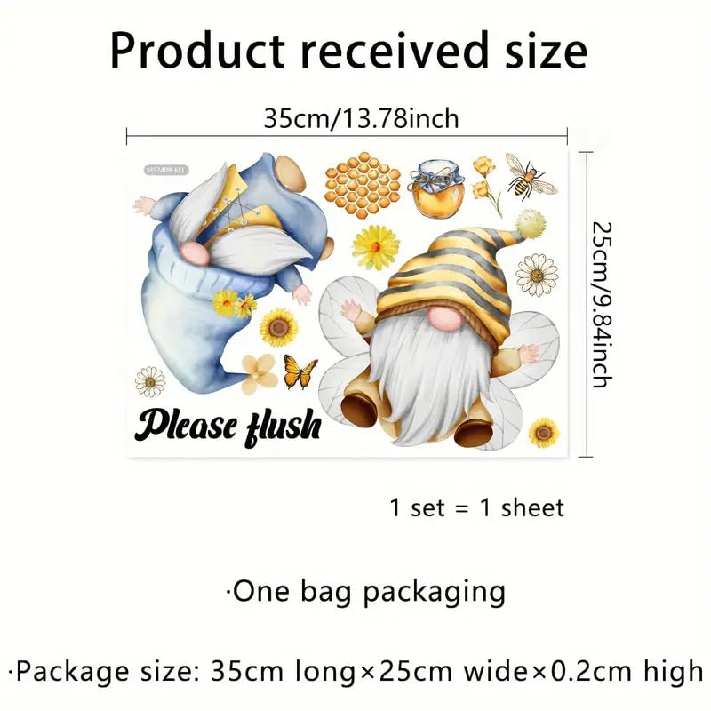 TOLOVIS Santa Claus Letters Toilet Cover Sticker Decals,Flower leaf bird Waterproof Toilet Lid Tank Seat Decals Cistern Self-Adhesive Bathroom Wall