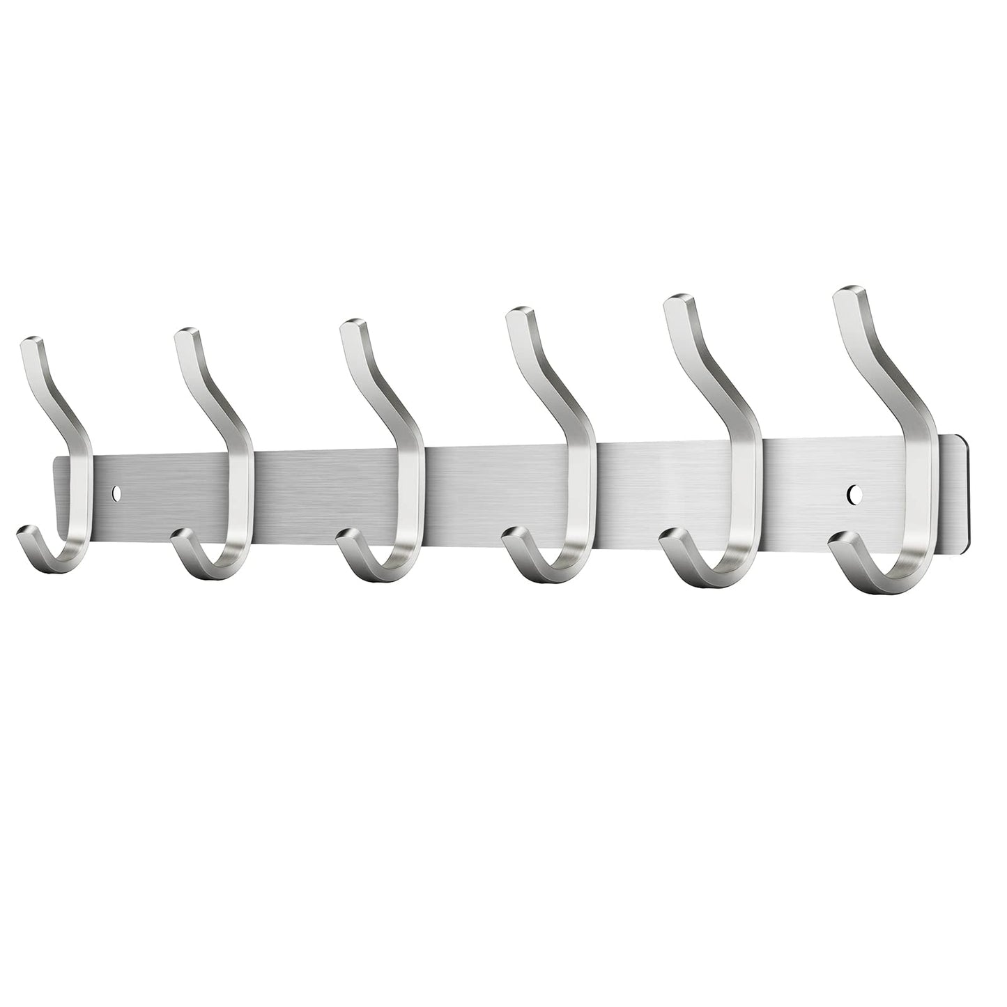 MEIJO Coat Hooks Wall Mounted, Coat Rack Wall Mounted Stainless Steel with 6 Hooks Heavy Duty Coat Hooks for Door, Bedroom, Bathroom, Kitchen