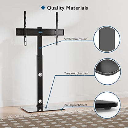 BONTEC TV Floor Stand for 30-70 inch LED LCD OLED Plasma Flat Curved TVs, Height Adjustable Tall TV Stand with Brackets up to 40kg, Max VESA 600x400mm