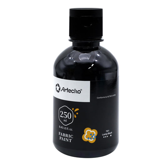 Artecho Black Fabric Paint, 250 ml / 8.45 oz Fabric Paint for Clothes Permanent, Furniture Upholstery