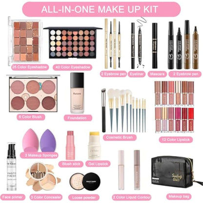 Make up Set, Ruicen Makeup Kit for Women and Teenages, Makeup Set Full Kit, Make up Sets Includes Foundation 40 Color Eyeshadow Microblading Eyebrow Pen etc Cosmetic Make Up Starter Kit