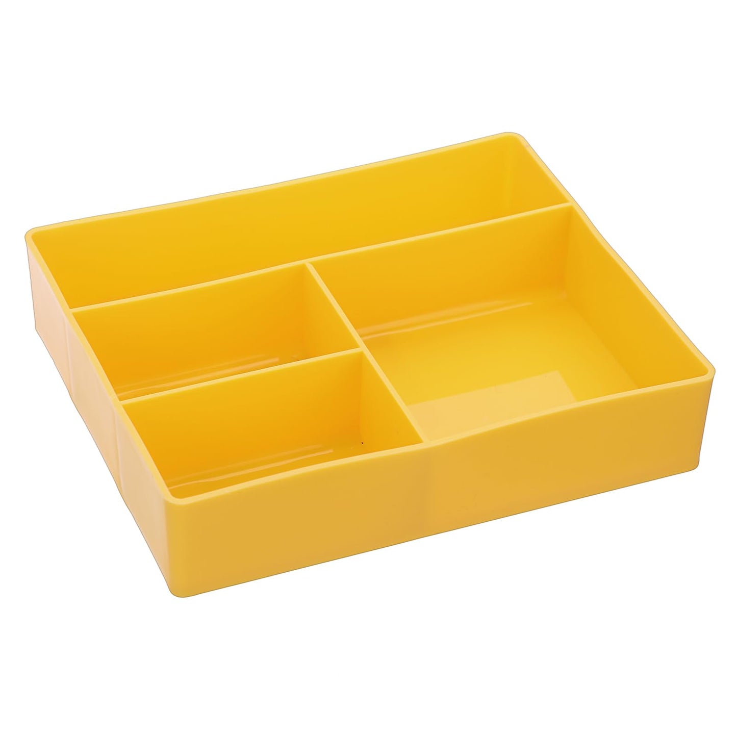 IGNPION Craft Storage Box with Removable Tray Small Plastic Tool Box Yellow