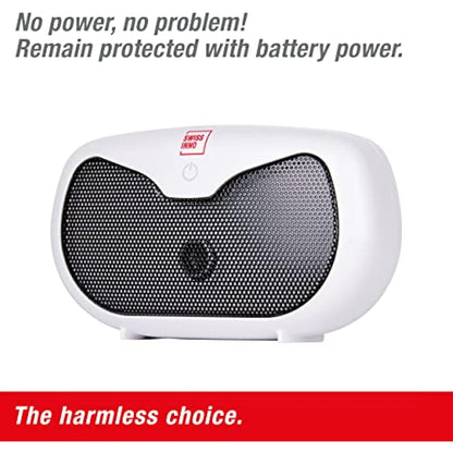 SWISSINNO Battery Ultrasonic Rodent Repeller – Portable Mouse and Rat Deterrent – High-Frequency Ultrasound – 20m² Coverage – 8 x AA Battery Operation – 6–7 Weeks Runtime