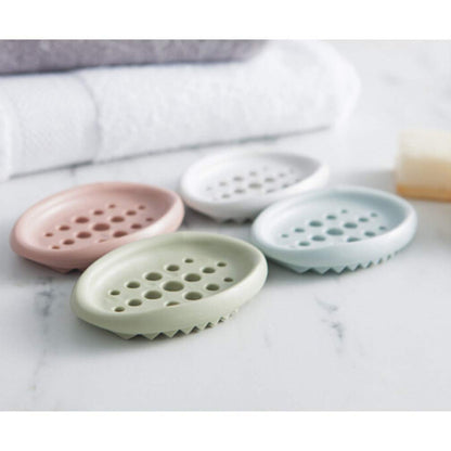 Alipis Silicone Soap Dish With Drainage Oval Soap Holder For Bathroom
