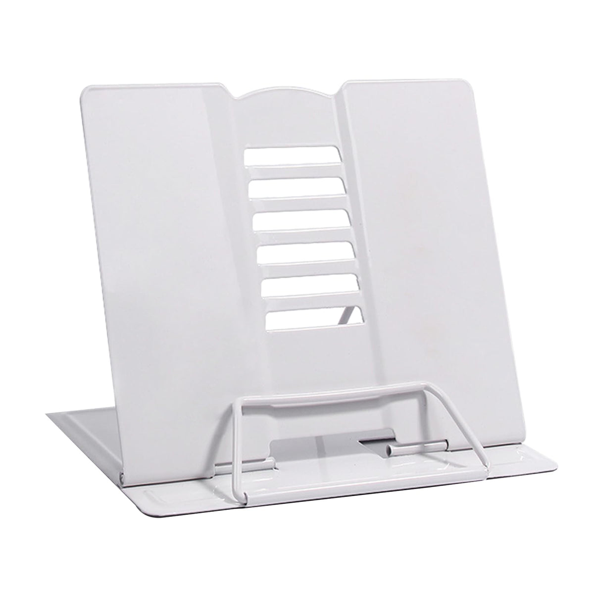 Book Stand, Multifunctional Metal Book Holder for Reading White