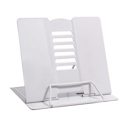 Book Stand, Multifunctional Metal Book Holder for Reading White