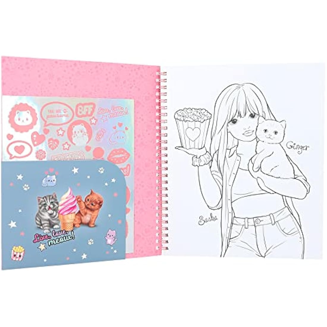 Depesche TOPModel Cutie Star 12434 Colouring Book Set with 40 Pages for Designing Fashion Outfits and a Sticker Sheet
