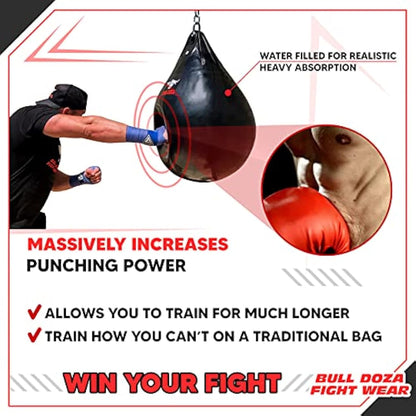 Bull Doza Fight Wear Pro Water Punch Bag - Heavy Durable Waterproof - Three Sizes