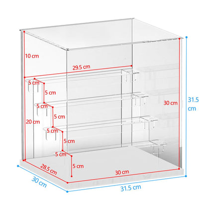 Nynelly 5 Tier Clear Acrylic Display Case for Models, Mini Figures, Pop Mart, Labubu, Sonny Angel, Smiski - Assemble Dustproof Display Box with Door