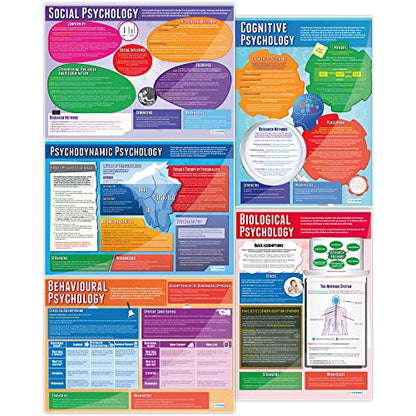Daydream Education Psychological Approaches Classroom Posters - Set of 5 - EXTRA LARGE - A1 (850mm x 594mm) - Gloss Paper - Psychology Secondary School Wall Charts