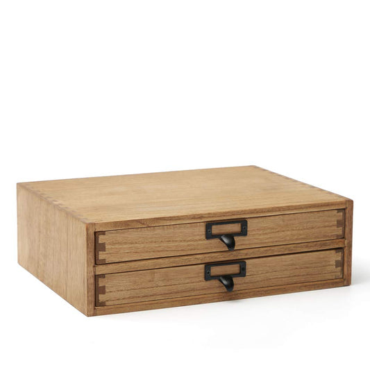 KIRIGEN Dark Wooden Office Storage Drawers Shallow Type - Desktop Filing Organization for Machine Printer Stand Dark Brown