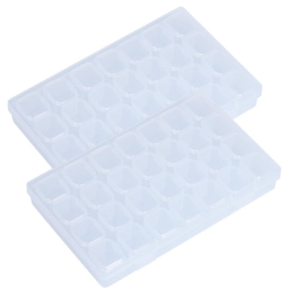 SUSNUAN 2 Pack Bead Storage BoxDiamond Painting Storage28 Grids Transparent Plastic Box RemovableSmall Jewellery Craft Storage Compartment Storage