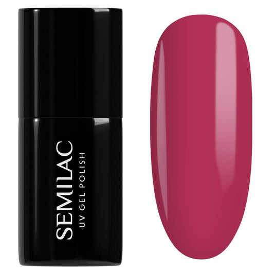 SEMILAC Gel Nail Polish 066 Glossy Cranberry - Full Coverage Gel Polish - Soak Off Easy To Use LED/UV Nail Lamp - Long Lasting Manicure and Pedicure