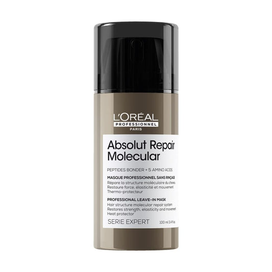 L?Or?al Professionnel Absolut Repair Molecular Leave-In Hair Mask 100ml, For Extremely Damaged Hair, Molecular Peptides Bond Repair, Restore Strength