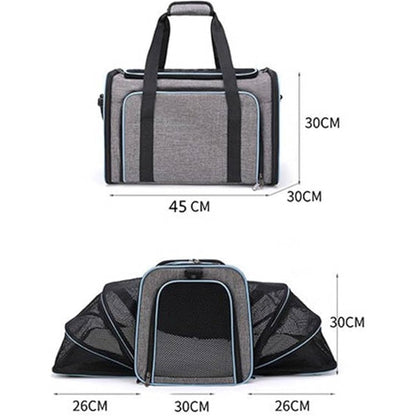 Howsehold Expandable Pet Carrier for Cat, Kittens, Puppy extendable cat carrier - Travel Friendly with fleece bed