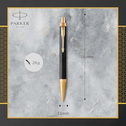 Parker IM Ballpoint Pen | Premium Black | Medium Point Blue Ink | Gift Box