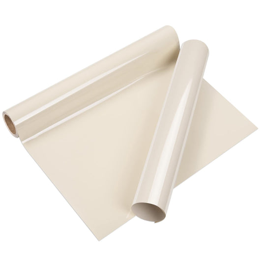 VINYL FROG Heat Transfer Vinyl Roll HTV Vinyl - 30.5x155cm Beige Iron on Vinyl for T-Shirts, Heat Press Vinyl for DIY Craft Designs