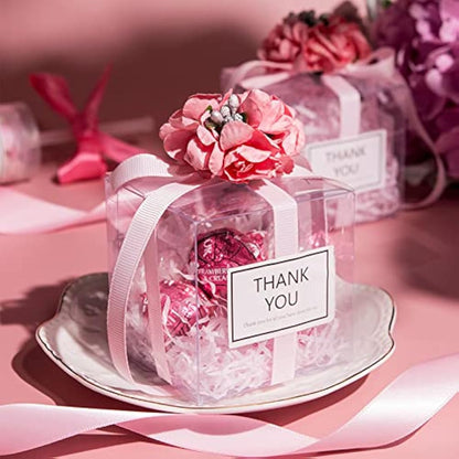 BENECREAT 30PCS 7x7x7cm Clear Cube Wedding Favour Boxes PVC Transparent Cube Gift Boxes for Jewelry Storage Display, Cake, Candy, Chocolate, Balloon