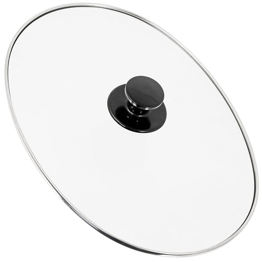 SPARES2GO Universal Large Oval Glass Lid & Knob Handle for 5.5L 6L 6.5L Slow Cookers