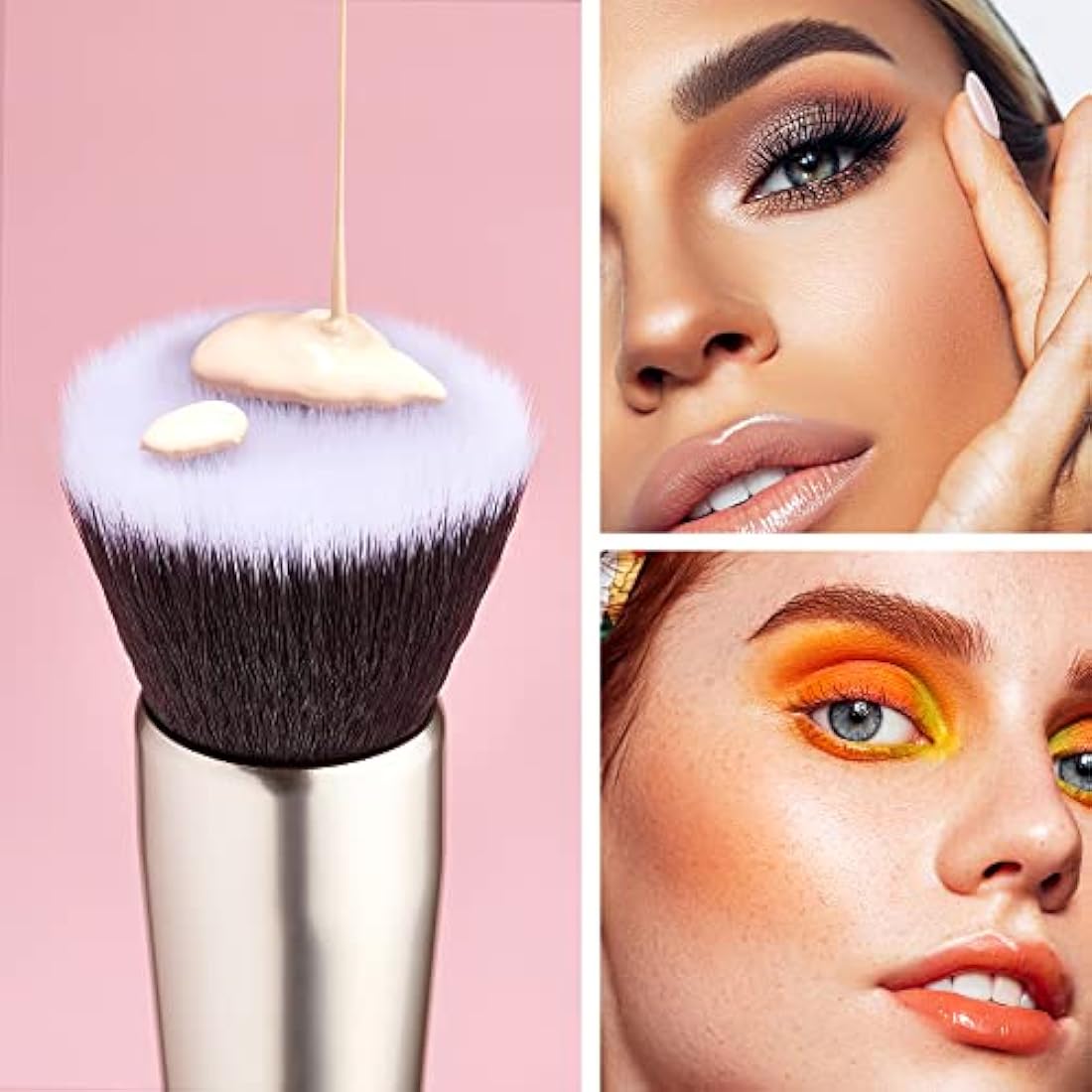 Jessup Makeup Brushes Set Professional, 25PCS Pink Premium Natural Powder Foundation Eyeshadow Blending Concealer Blush Highlight Labeled Brushes, T290