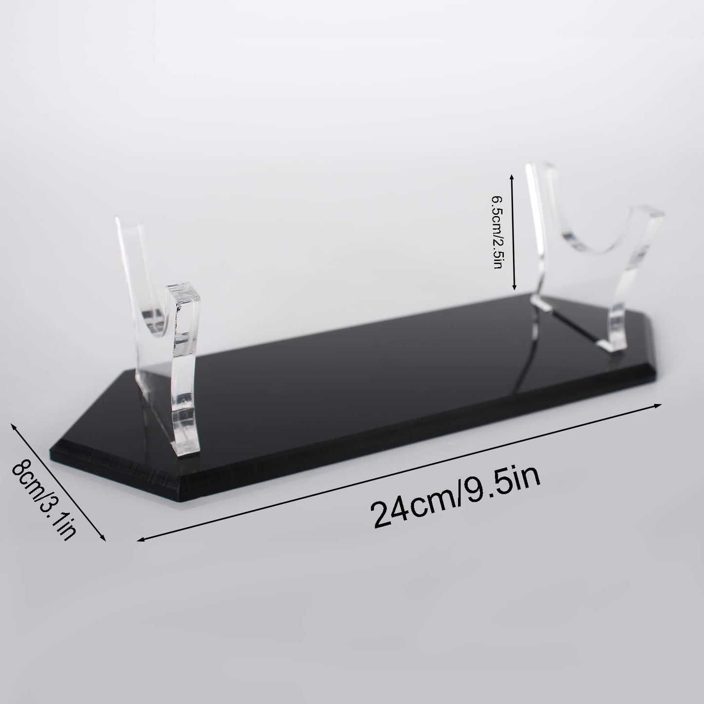 WANLIAN Lightsaber Display Stand Acrylic Light Saber Hilt Holder for Show Sword (Black Bottom)