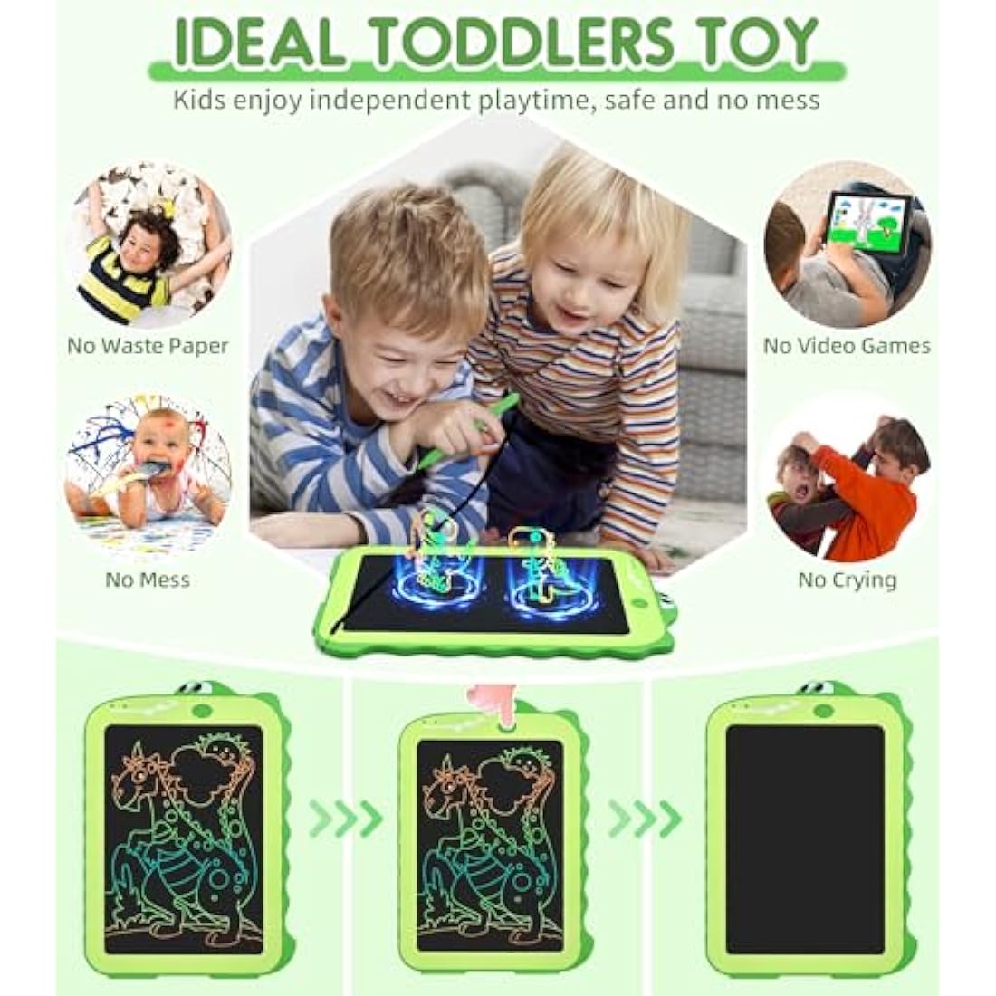 LCD Drawing Tablet Kids Toys for Girls Boys Age 2-3 Birthday Christmas Gifts, Colorful LCD Writing Tablet Educational Toys for 2 3 4 5 6 7 Year Old Kids, Drawing Pad Travel Games for Autistic Children