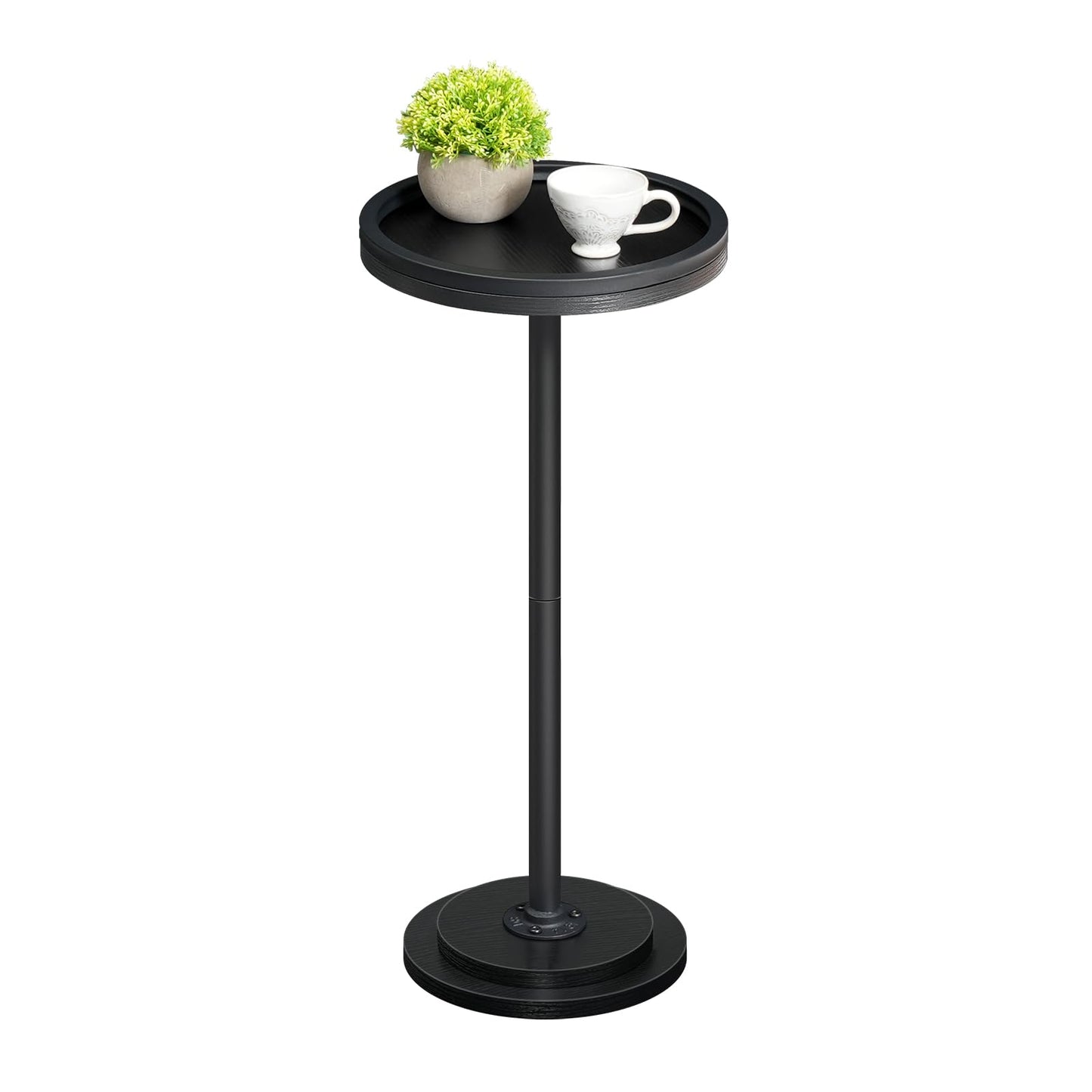 HOOBRO Round Side Table, Small Bedside Table, Drink Tables, Accent Round Table with Pedestal