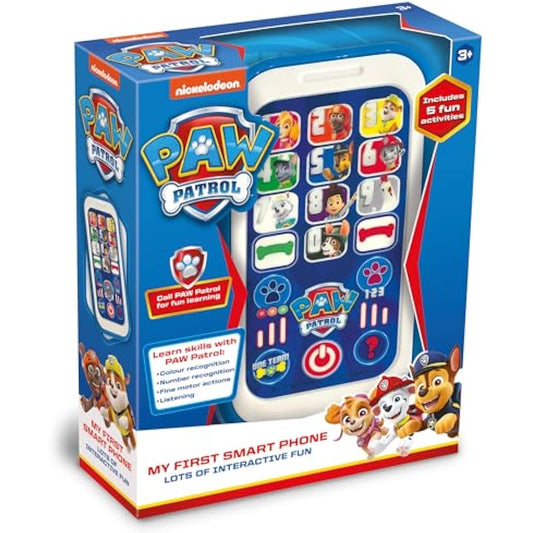 Paw Patrol Toys PAW01 Paw Patrol My First Smart Phone Toy for Kids-Helps Child Development, Recognition, Listening and Motor Skills-Features Fun Interactive Activities, 3+ Years, Blue / White