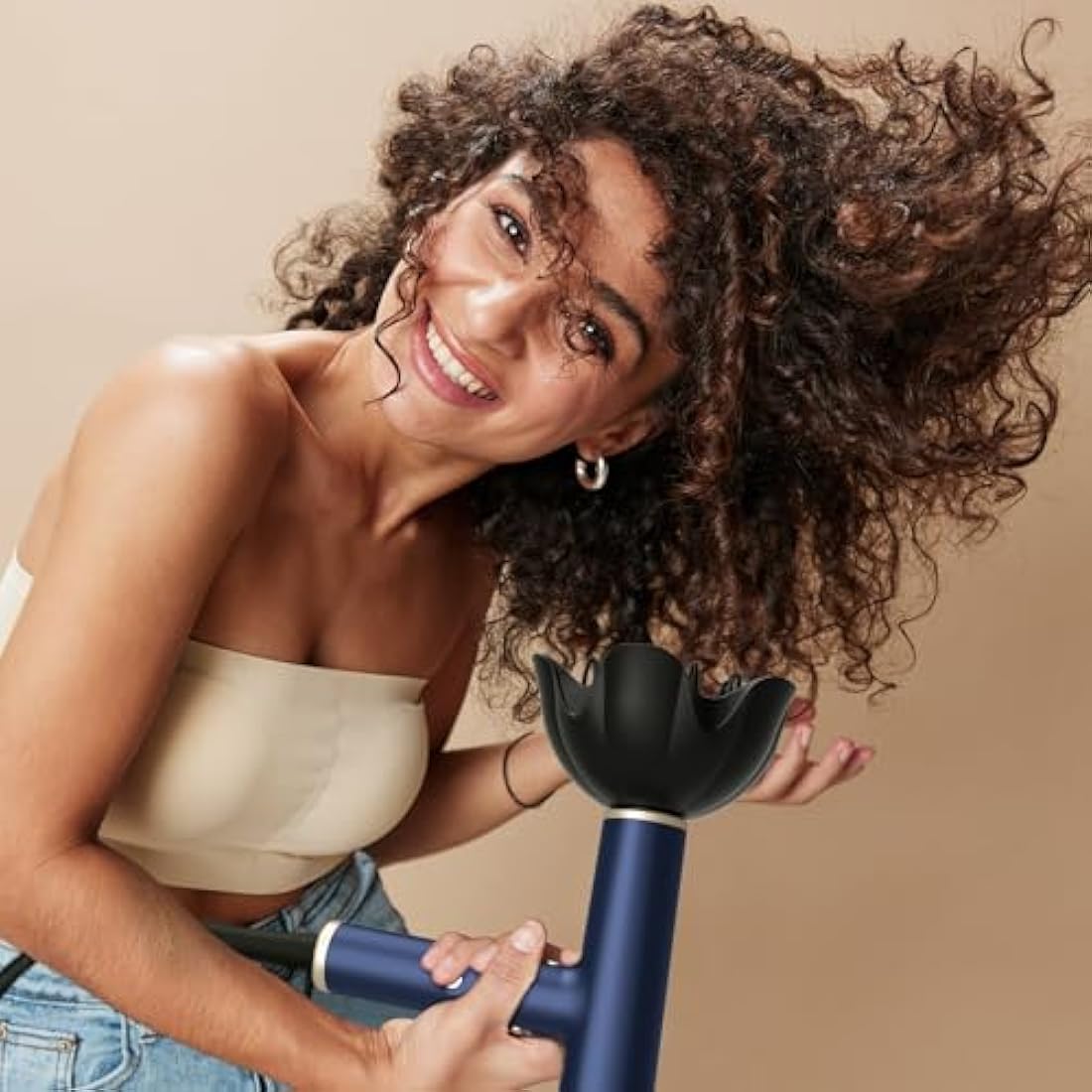 YAPOY Professional Hair Dryer with Diffuser Fast Drying 200 Million Ionic Blow Dryer with 110, 000 RPM High-Speed No Heat Damage Intelligent Thermo-Control Low Noise - Blue