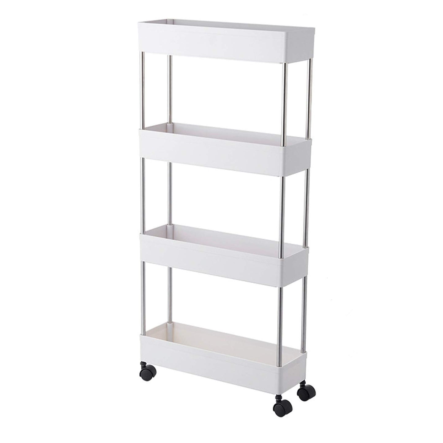 BigTron 4 Tier Storage Cart,Mobile Shelving Cart,Bathroom Slim Rolling Cart Utility Storage Organizer Shelf for or Bathroom,Kitchen,Laundry