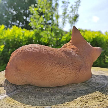 Vivid Arts Realistic Sleeping Fox Cub | Resin Home or Garden Decoration | XRL-FCB3-D