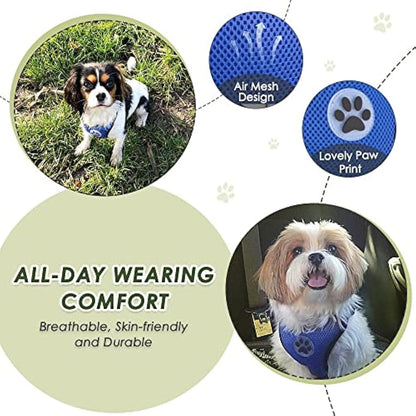 SlowTon Dog Car Harness Seatbelt Set, Pet Vest Harness with Safety Seat Belt for Trip and Daily Use Adjustable Elastic Strap and Multifunction Breathable Fabric Vest in Vehicle for Dogs