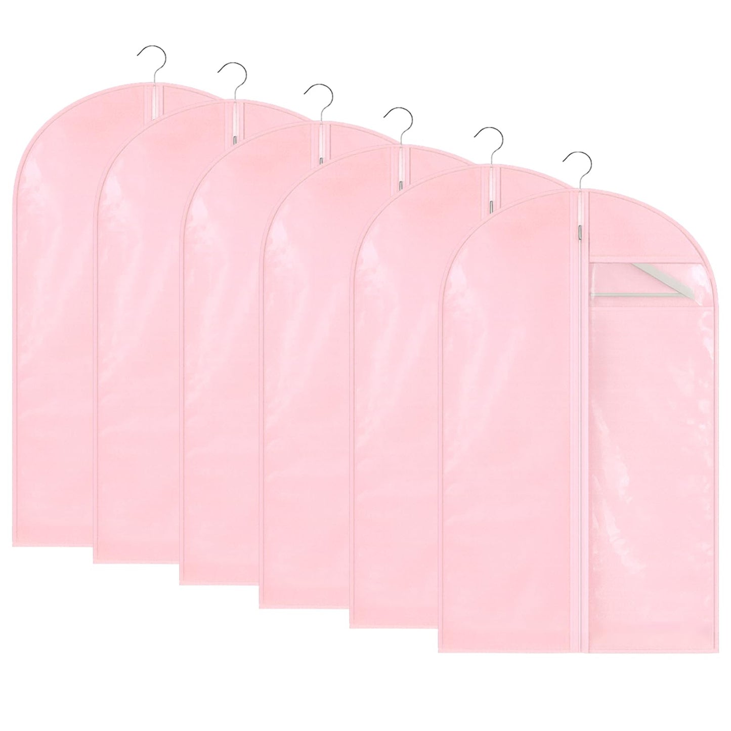 Niviy Garment Bags 60 x 100 cm, PEVA Clothes Covers with Zip, 6 Pack