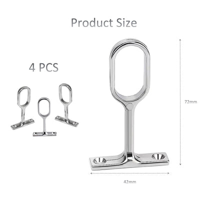 KOOLEVER Wardrobe Rails and Fittings, 4Pcs Oval Wardrobe Rail Bracket, Adjustable Support for Ceiling-Mounted Hanging Rails