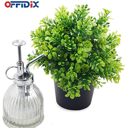 OFFIDIX Artificial Plants with Vase Mini Plastic Eucalyptus Plants for Home Office Decoration Faux Plastic Plants with Pots Fake Plant Indoor (Small Leaf)