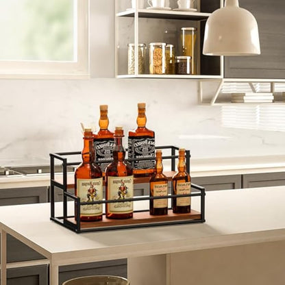 THYGIFTREE Coffee Syrup Rack Organizer 2-Tier Syrup Bottle Holder Stand for Coffee Bar Station