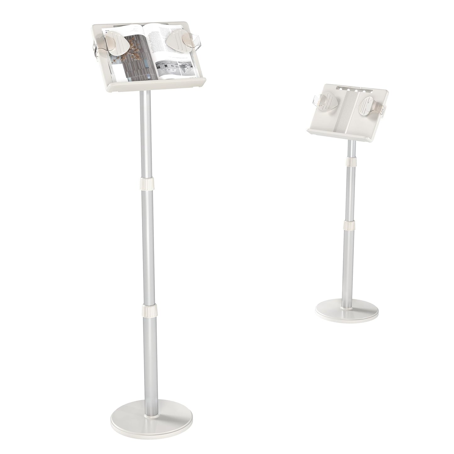 lesolar Lectern Podium Stand & Book Stand 2 in 1 Adjustable 63~130cm Portable Standing Desk Table Steady Book Stand with Paper Clips