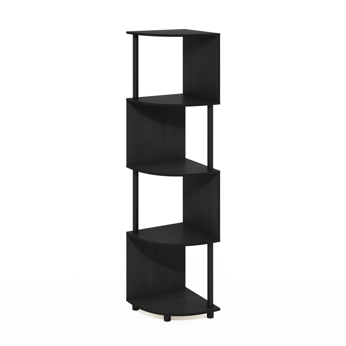 Furinno ECON Corner Shelf, 4-Tier Corner Book Shelf, Zigzag Storage Shelves, Display Rack, Bookshelf, for Organization and Storage, Living Room