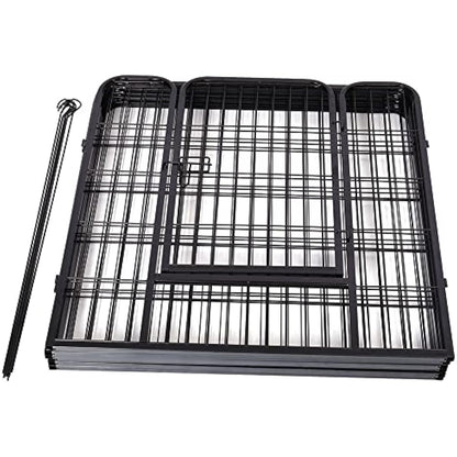 BUNNY BUSINESS Heavy Duty 6 Panel Puppy Play Pen/ Rabbit Enclosure, Medium, Gunmetal Grey
