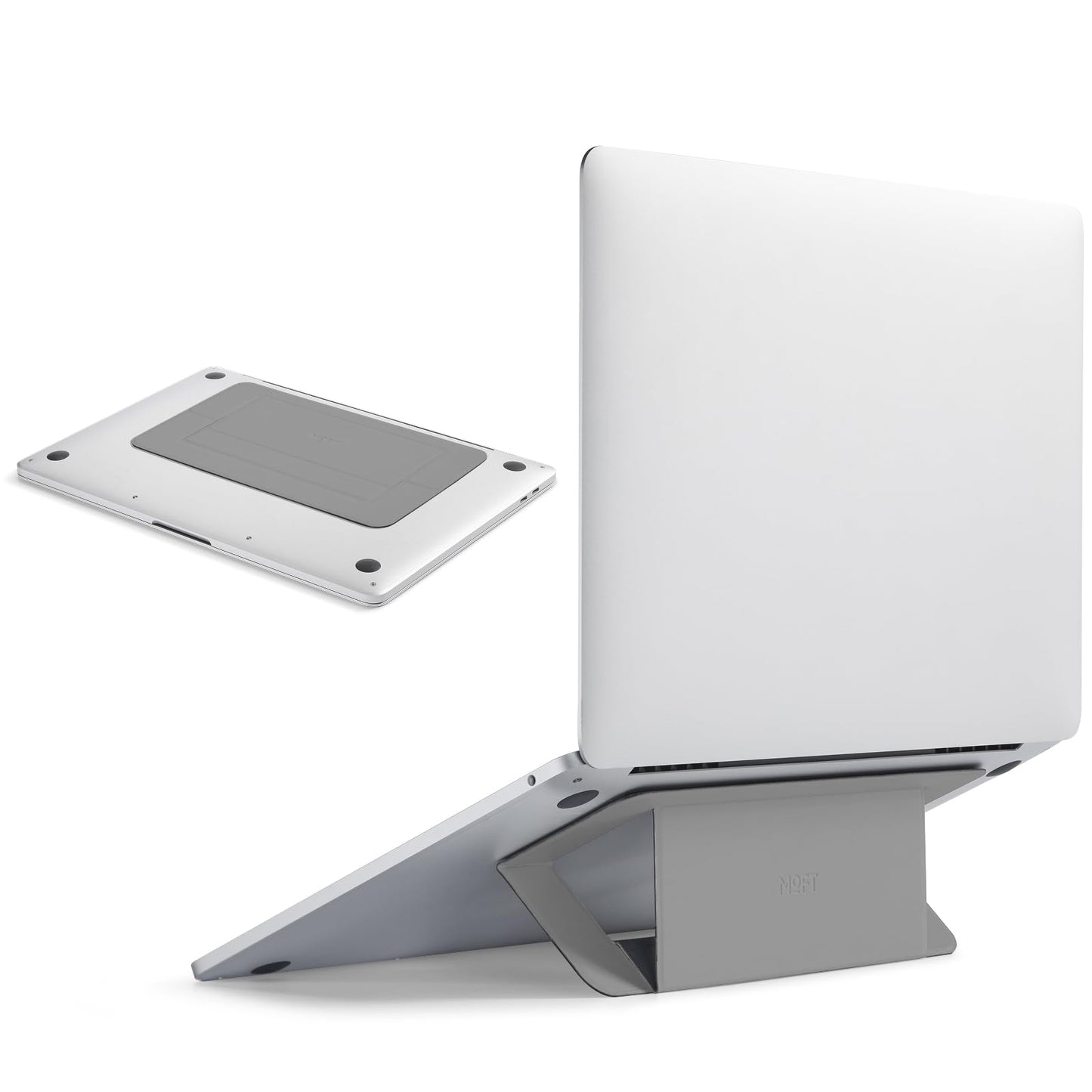 MOFT Laptop Stand for Desk, Adhesive Airflow Laptop Stand with Open Design for Heat Dissipation, 2 Adjustable Viewing Angles
